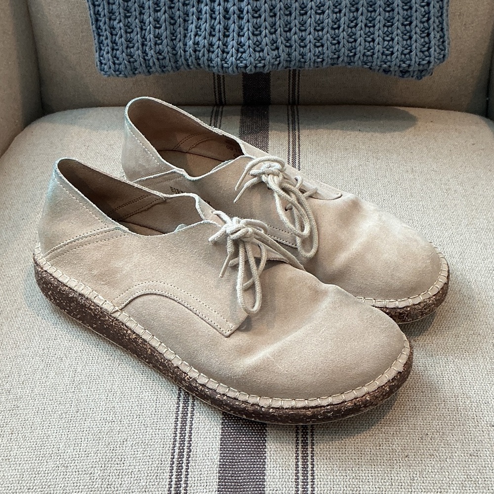 Birkenstock Beige Suede Flats